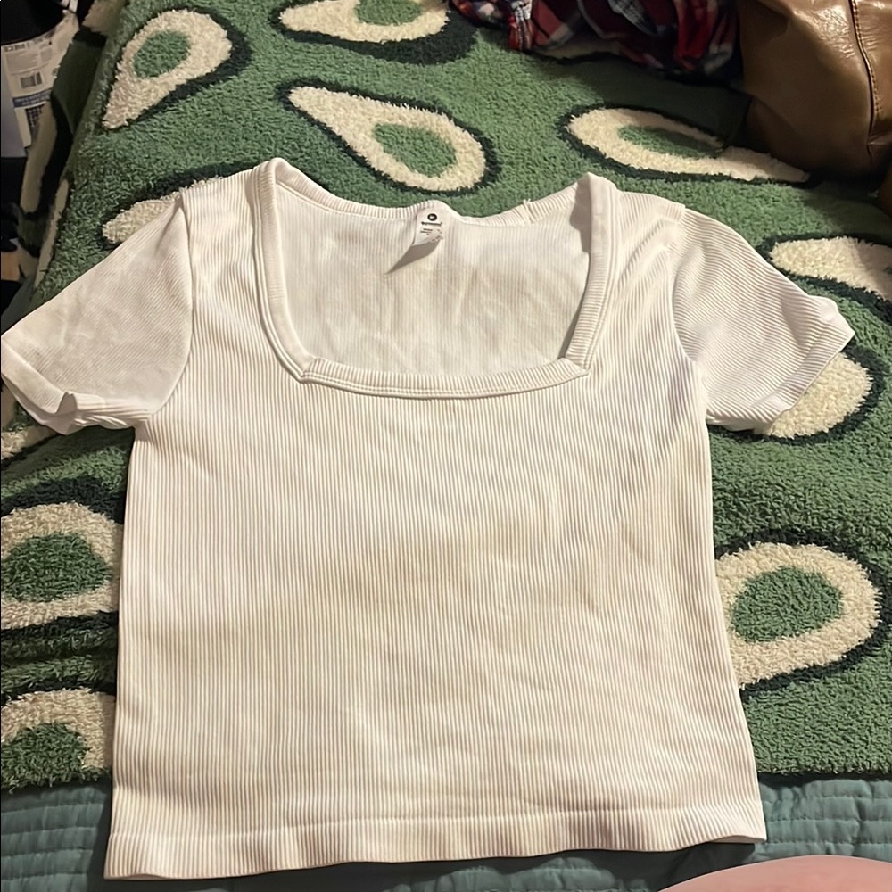 90 Degree by Reflex Leighton‎ Top Womens Size M White Excellent Ribbed Seamless